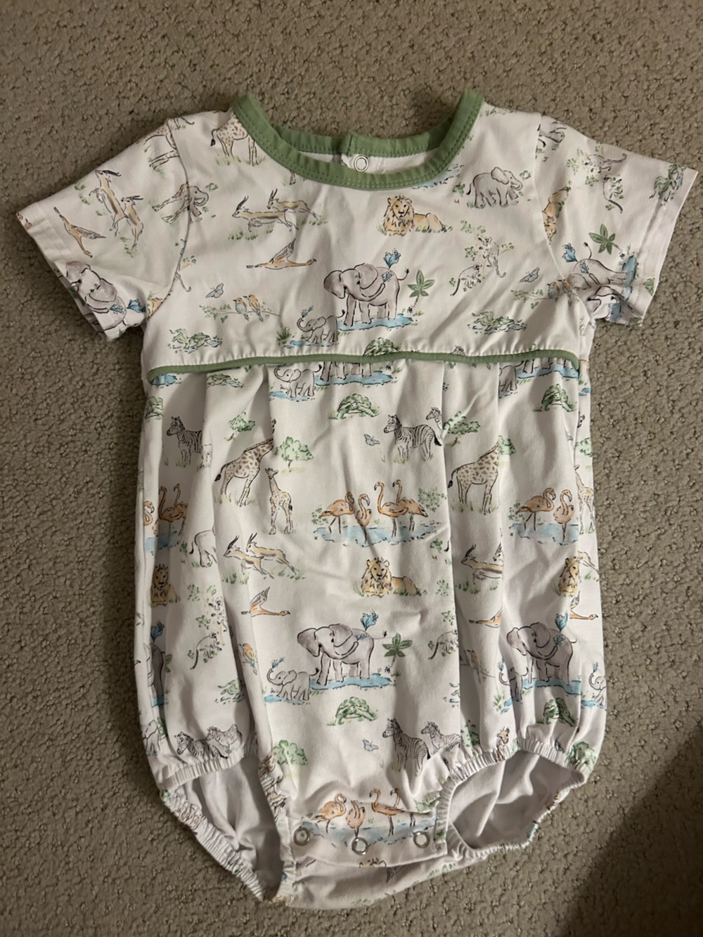 White Jungle Animal bubble with Green Trim